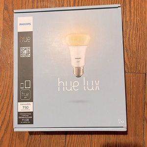 Philips Hue Lux Starter Kit, 2 Bulbs and 1 Hub 60W Equiv A19 LED, 1st Gen